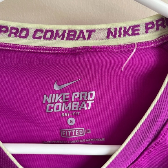 Nike Pro Combat V-neck Long Sleeve Tee T-shirt - Picture 3 of 5